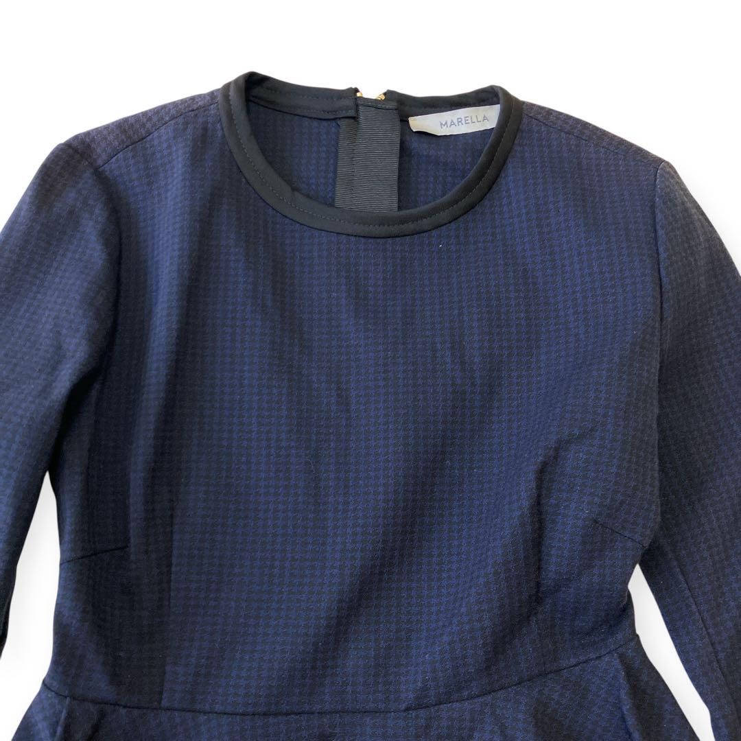 MARELLA マレーラ ワンピース ドレス 長袖 千鳥 maxmara XL