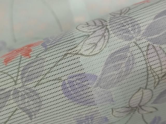 平和屋着物＊夏物 小紋 絽 草花文 洗える着物 AABB8661st