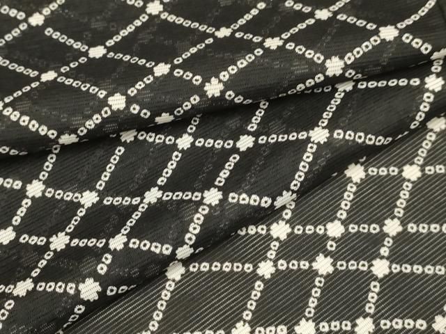 平和屋着物＊夏物 小紋 絽 花菱文 洗える着物 AABB8844sx