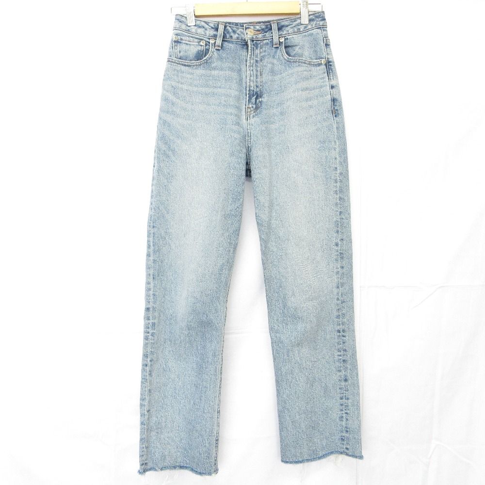 24SS anuans アニュアンス Boys fit denim ストレッチ カットオフ デニムパンツ ジーンズ 1524222072 サイズ1 ライトブルー レディース 古着