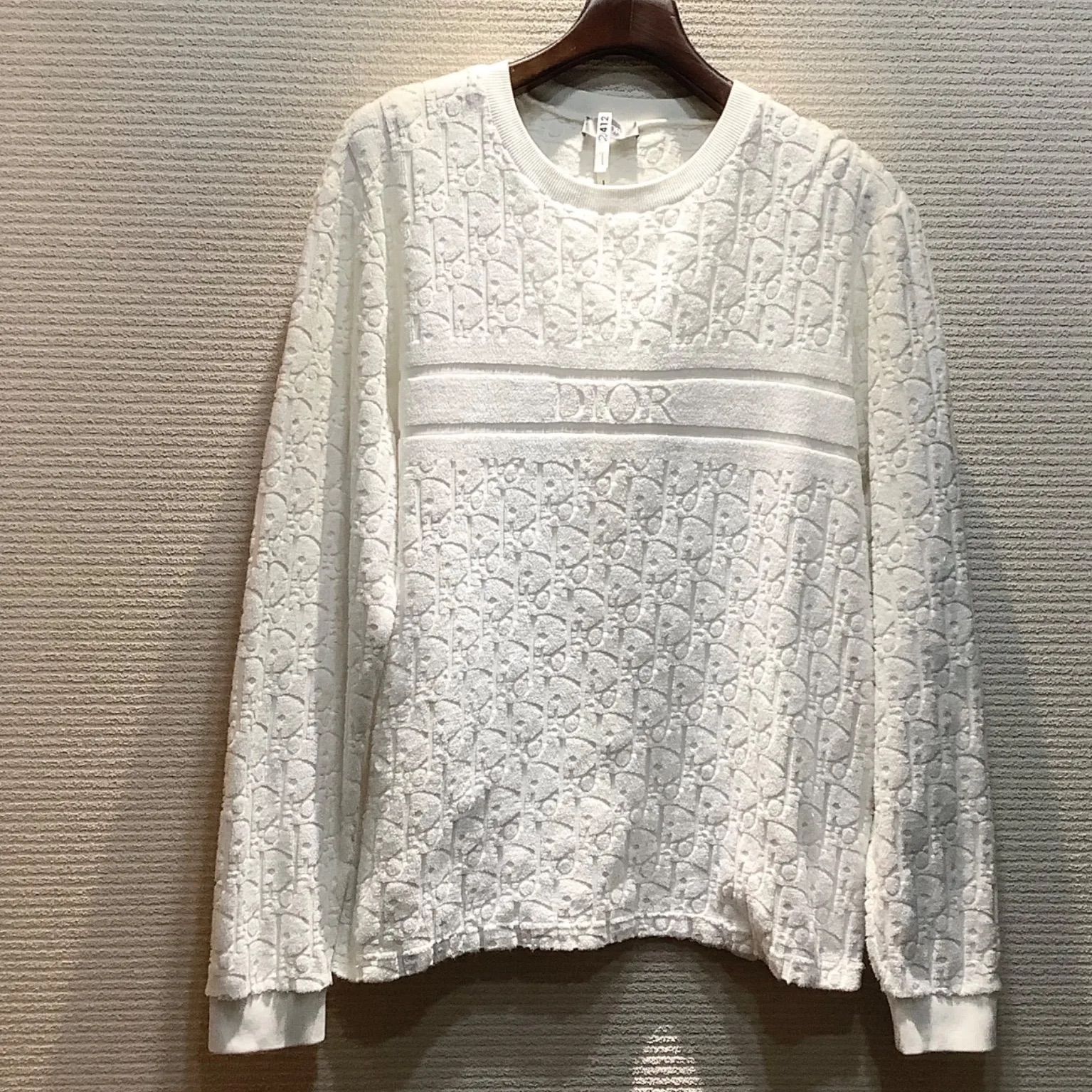 20SS ディオールオム Dior Homme オブリーク パイル トレーナー 013J607A0602 M メンズ ディオール トップス プルオーバー IU1224P436