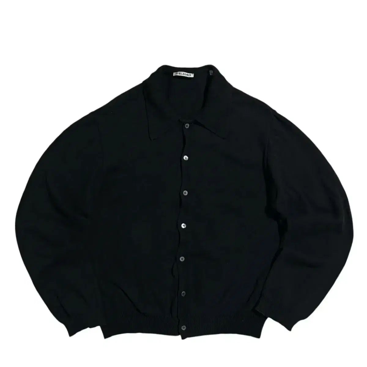 OUR LEGACY EVENING POLO ブラックカーディガン 50 OUR LEGACY: Black Evening Polo Cardigan | SSENSE