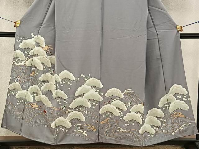 平和屋着物□訪問着 絞り 刺繍 秋草文 金彩 正絹 逸品 DAAU4884qp