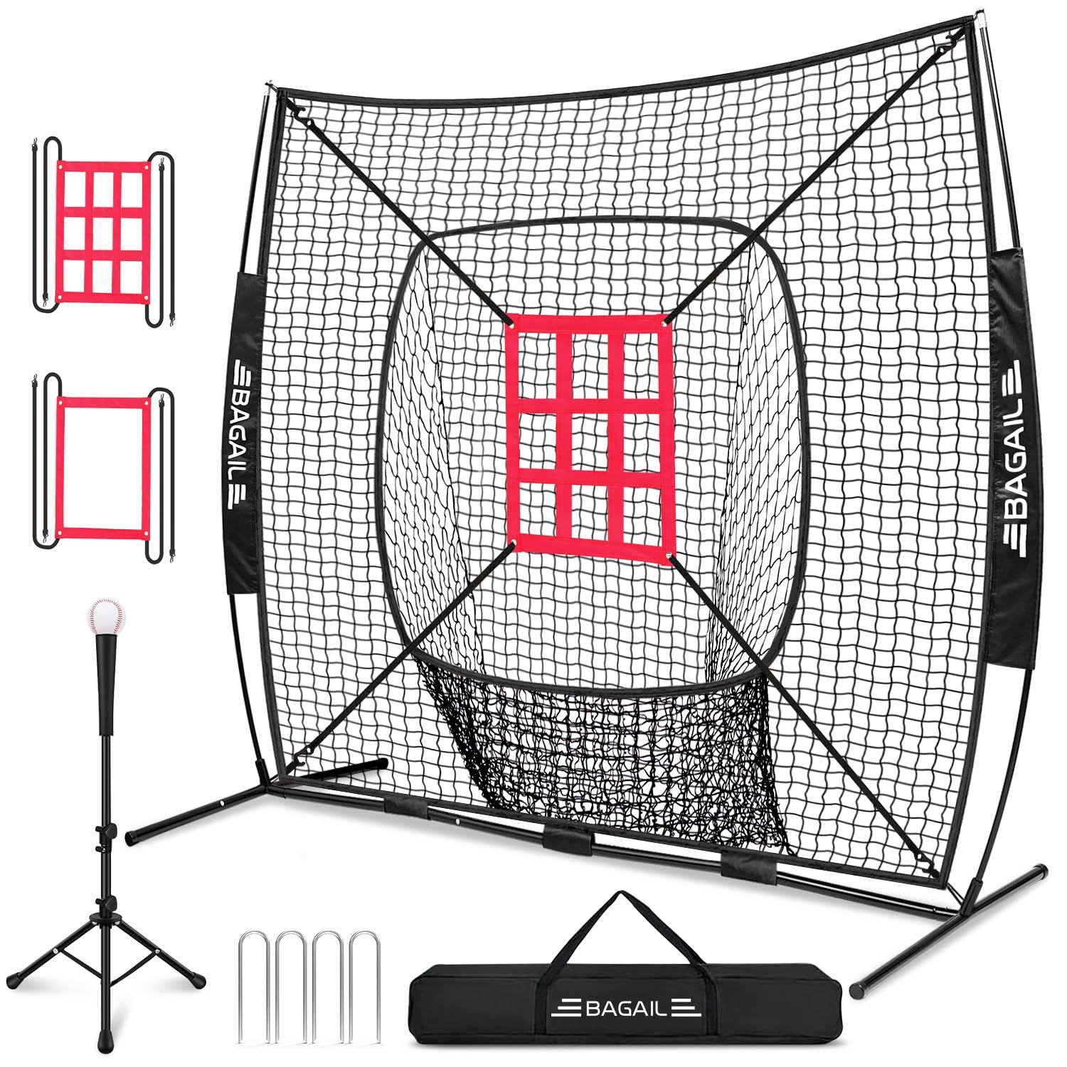 硬式/軟式対応 打撃 投球 野球器具 防球ネット スチール製 ソフトボール練習ネット ピッチングネット トレーニング 組み立て簡単 バッティングネット  折り畳み 練習用 収納バック付き ９マス枠+口字型枠付き室内 ベースボールネット 屋外用 BAGIL野球ネッ - メルカリ