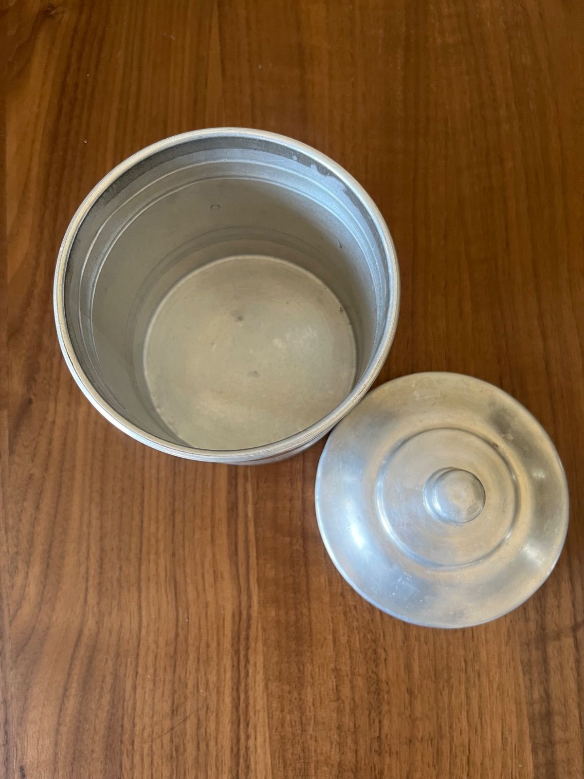 フランスアンティークアルミ製キャニスター