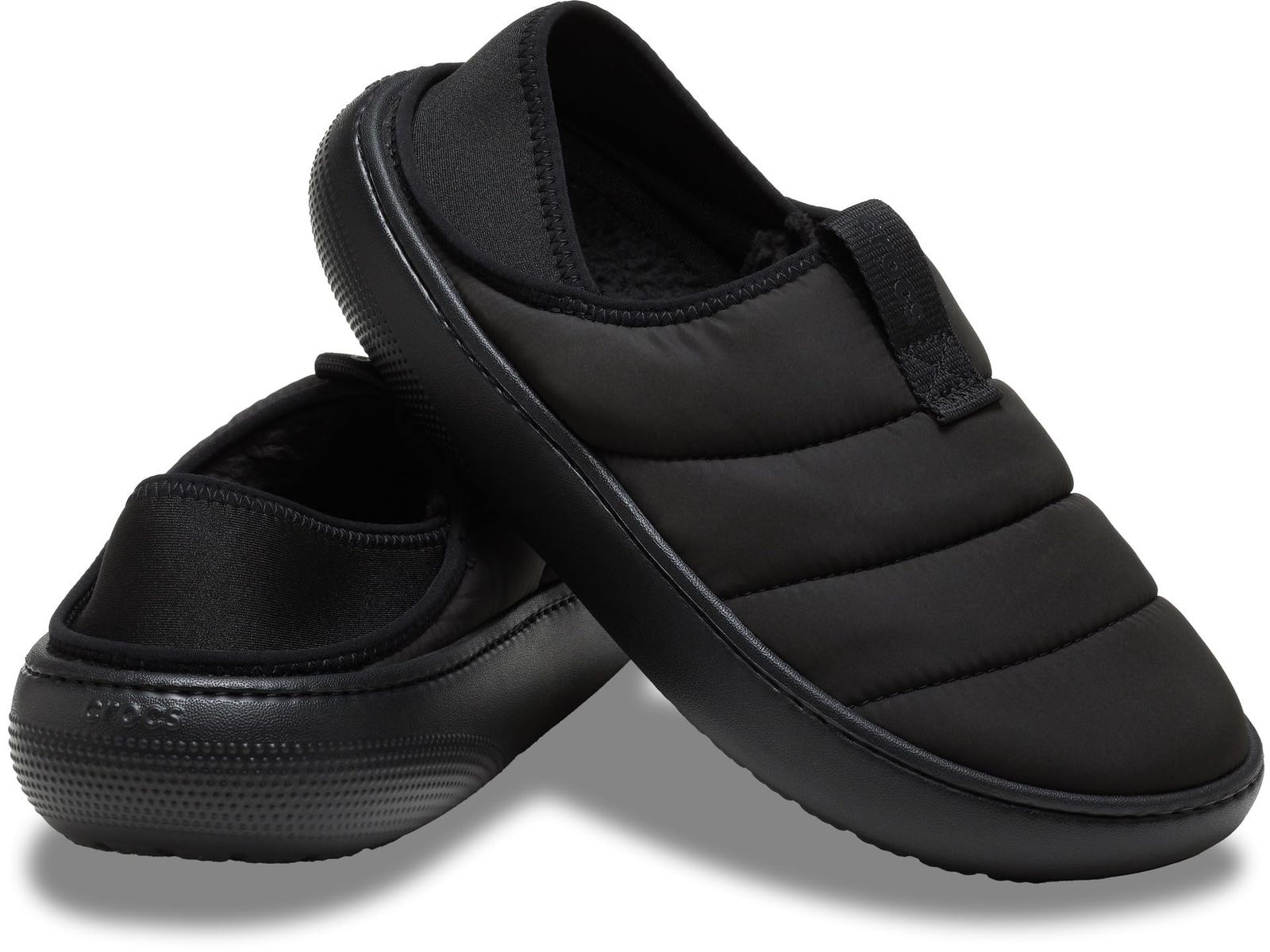 Crocs クロックス 男女兼用 大人用 クラシック パフ モック スリッパ ブラック|ブラック 11 Women|9 Men ブラック|ブラック Free Size