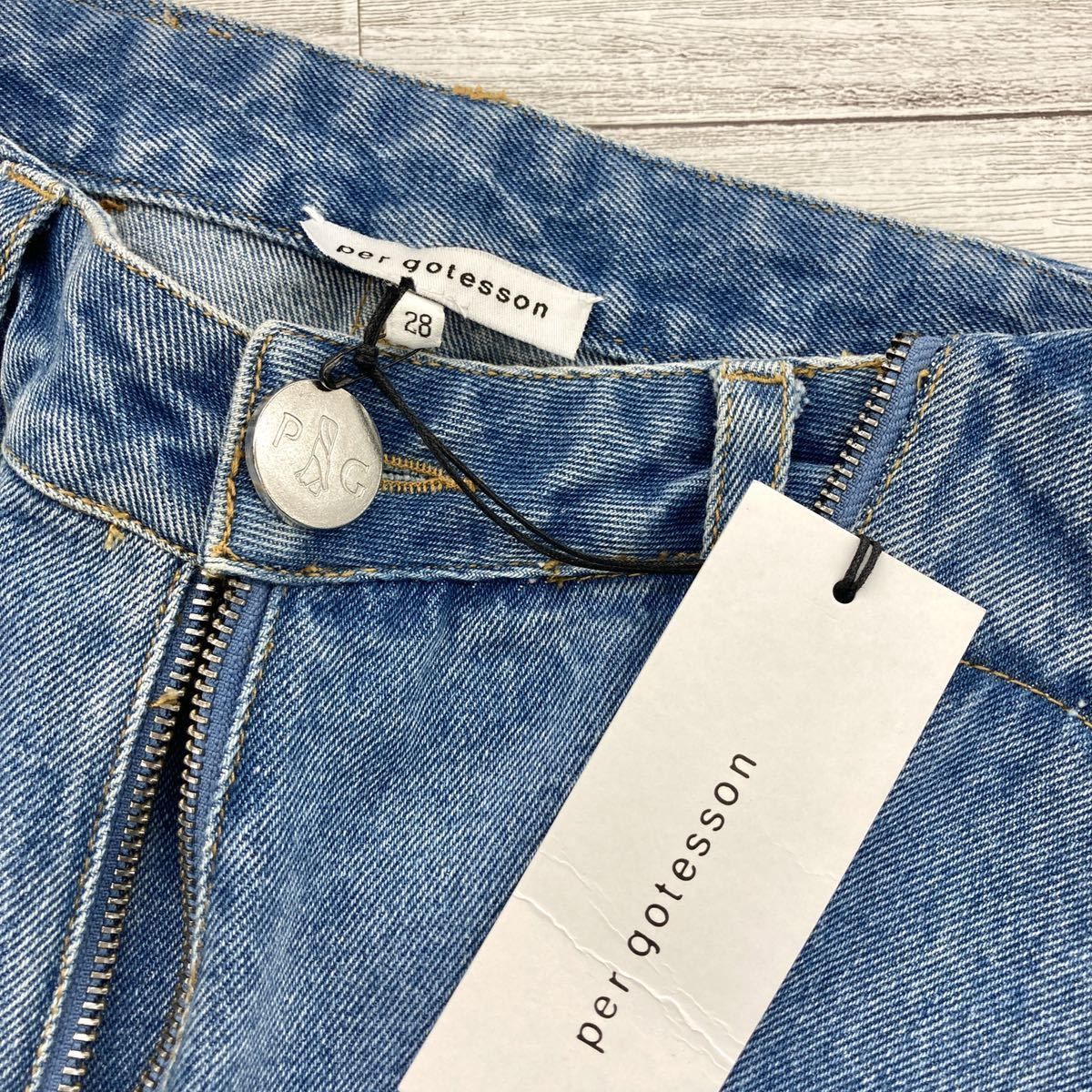 美品 21SS per gotesson パーギョーテソン zipper jeans デニムパンツ 