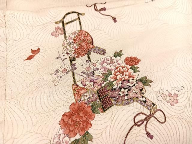 平和屋着物□上質な小紋 草花文 金彩 金通し地 やまと誂製 正絹 逸品  