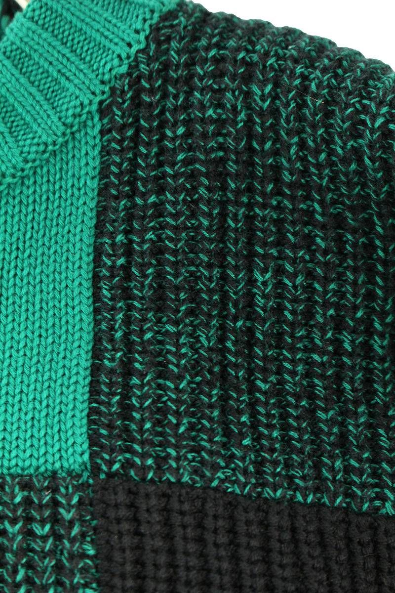 サカイ　ウール　バッファロー　チェック　ハイネック　ニット　セーター　ジップ CAFE SOHO ニット セーター ハーフジップ モックネック チェック 長袖