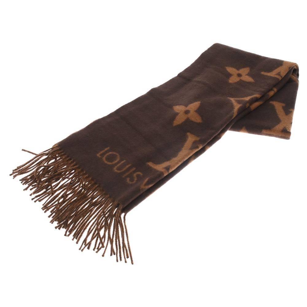 ルイヴィトン マフラー レイキャビック マロン ブラウン×ベージュ LOUIS VUITTON (ルイヴィトン) マフラー ・レイキャビック マロン