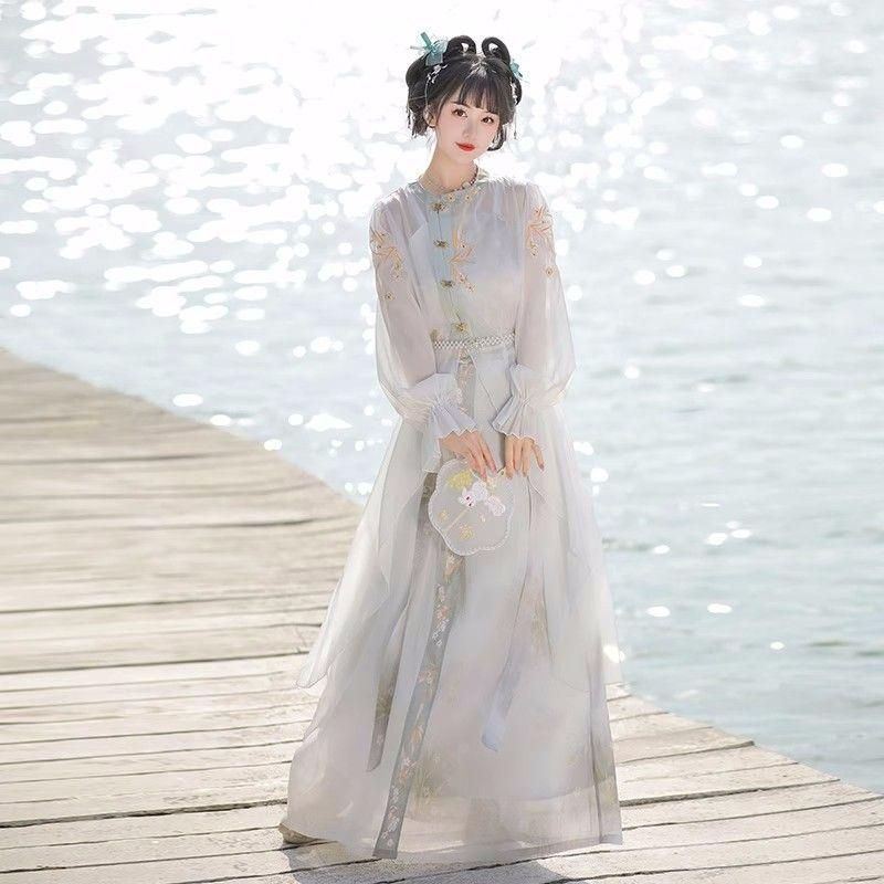 HF-259 漢服 コスプレ ワンピース 唐装 仙女服 中華風 コスプレ衣装 刺繍 可愛 民族風 制服 女装 舞台衣装 キャラクター衣装 学園祭 文化祭 雰囲気 お呼ばれ イベント 大人 舞台 新年会 WWW_MEBLE-SODAR_PL