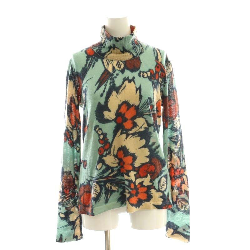 KENZO 花柄セーター ケンゾー KENZO アルパカ混 花柄 ニット セーター L スモーク