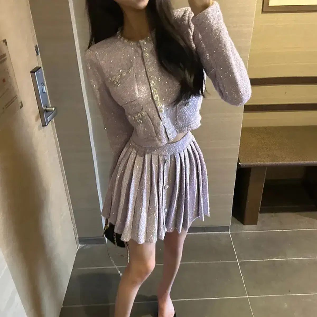 sml ライトパープル セットアップ キュービック ダイヤモンドアート セットアップ ゲストルック デートルック ワ