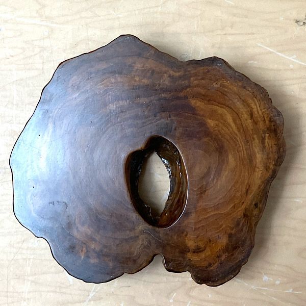 引取限定】天然木 一枚板 彫刻 トレイ 飾り台 流木風 無垢材 自然造形