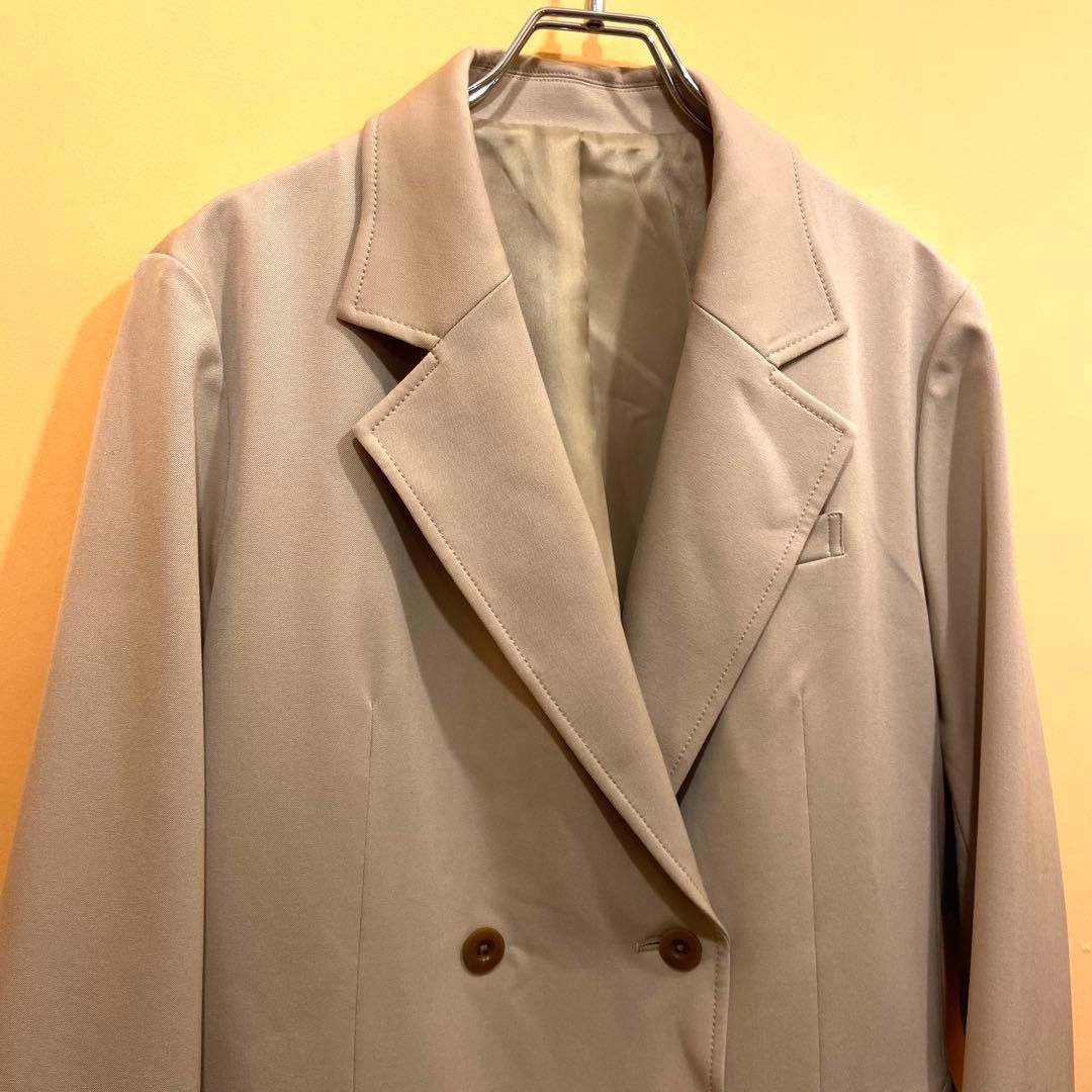 美品　Spick&Span ライトダブルブレストジャケット　ベージュ　38 極美品✨】Spick&Span ライトダブルブレストジャケット ベージュ 38