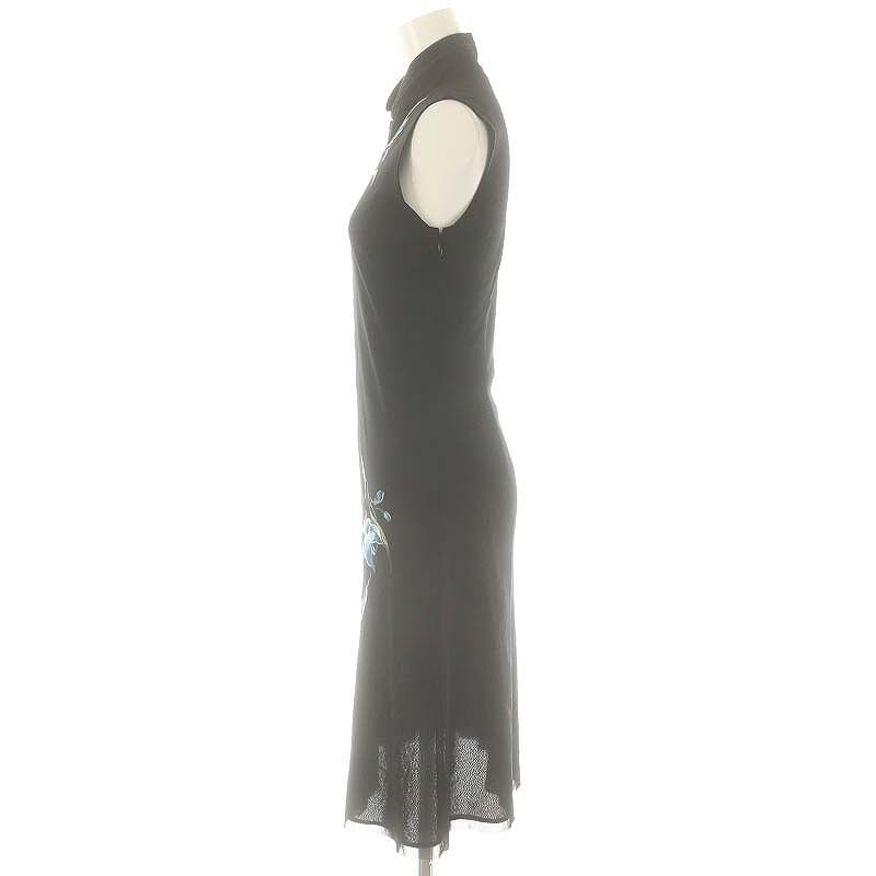 vivienne tam パワーネット　チャイナ　ワンピース　ヴィヴィアンタム 新品 【ヴィヴィアンタム】 パワーネット 水墨画 スリット