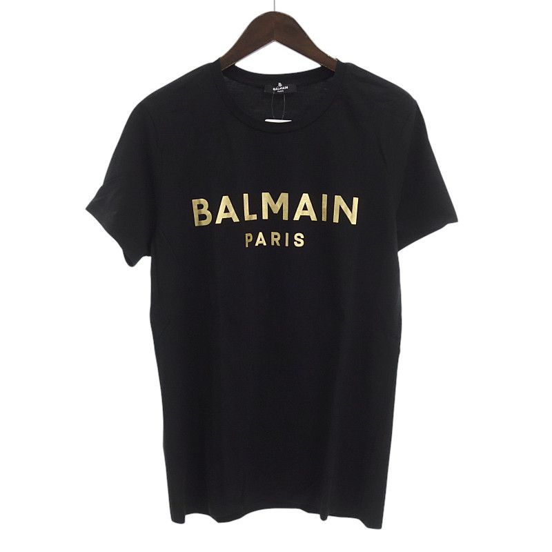 バルマン|BALMAIN GOLD FOIL T-SHIRT ロゴ プリント Tシャツ ブラック ブラック サイズ メンズM