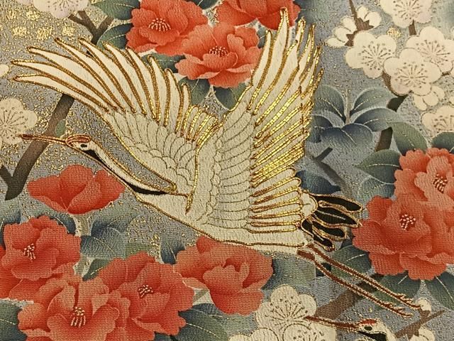 平和屋着物□豪華黒留袖 作家物 駒刺繍 人物花文 金彩 正絹