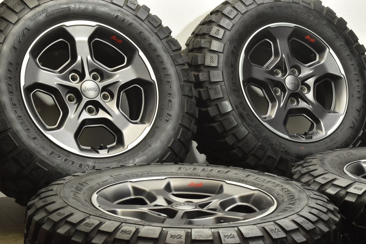 バリ溝 ジープ グラディエーター ルビコン 純正 17in 7.5J 44.45 PCD127 BFグッドリッチ マッドテレーン T A KM2 LT255 75R17