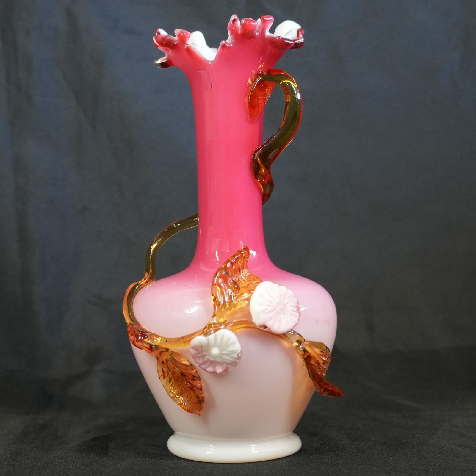 ウランガラス一輪挿し アンティークフラワーベース イギリス ヴァセリンガラス ウランガラス