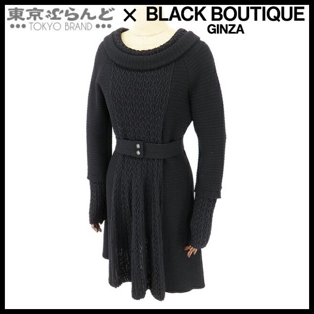 シャネル CHANEL ニットワンピース 長袖 P50101K06319 ブラック