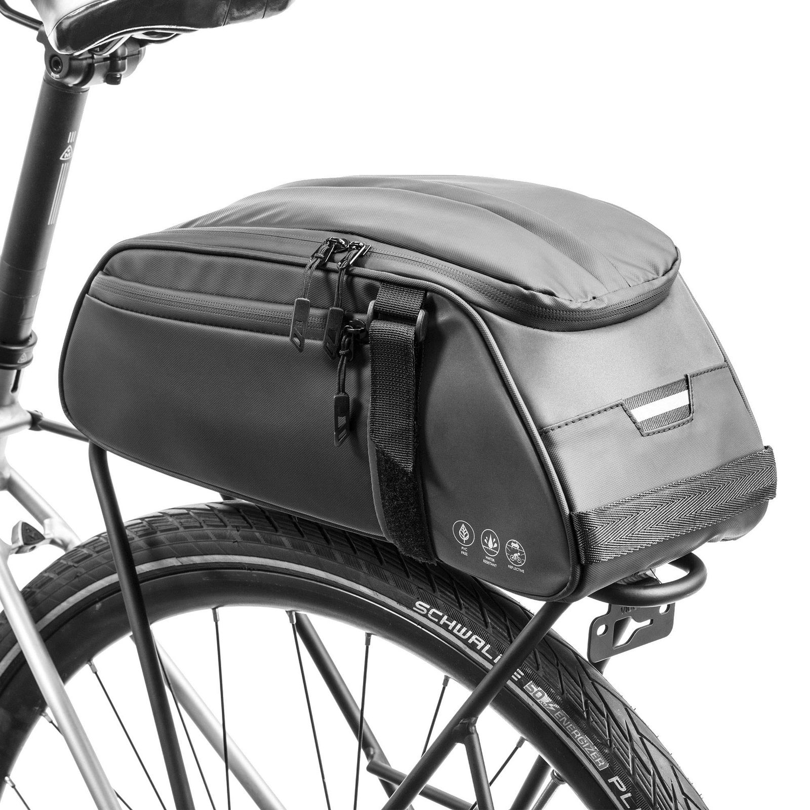 BAIGIO 自転車トランクバッグ 防水 サイクリングパニアバッグ 多機能ショルダーパック ブラック