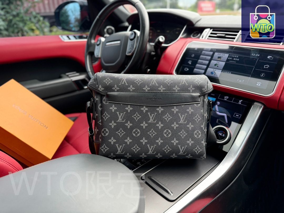 ルイ ヴィトンのショルダーバッグの男性用黒い花には 財布 鍵バッグ 小銭入れ ハンドバッグ バッグ バッグ ショルダーバッグ ブリーフケース