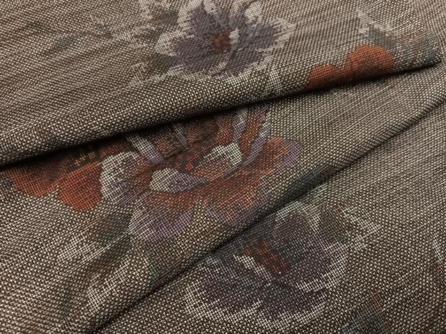 平和屋着物○本場大島紬 カタス9マルキ 枝花文 正絹 逸品 AAAY5992ph  