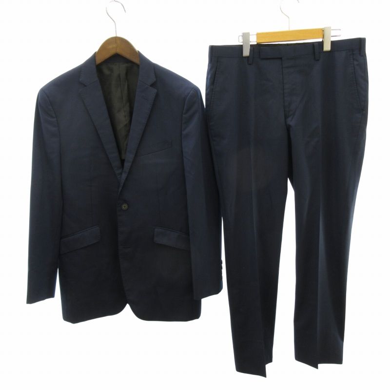 バーバリーブラックレーベル BURBERRY BLACK LABEL シングルスーツ ジャケット 2B サイドベンツ 半裏 38L 紺 ネイビー D1H25-101-26 0421
