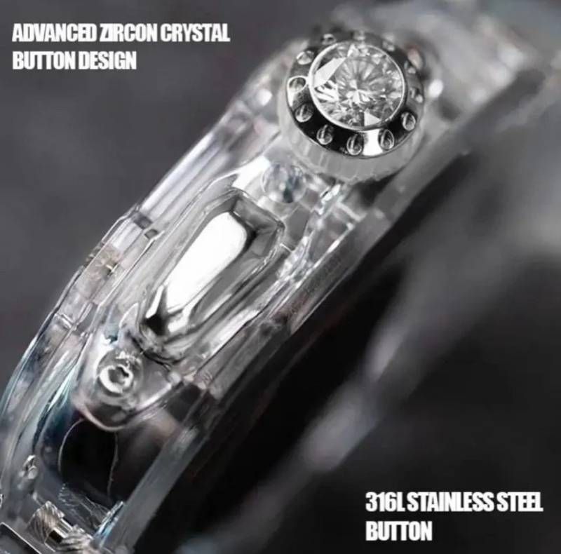 クリアシルバー AppleWatchカバーケース 脱着 簡単 保護 カスタム ベルト ラバー バンド 49ｍｍ Ultra ウルトラ アップルウォッチ対応