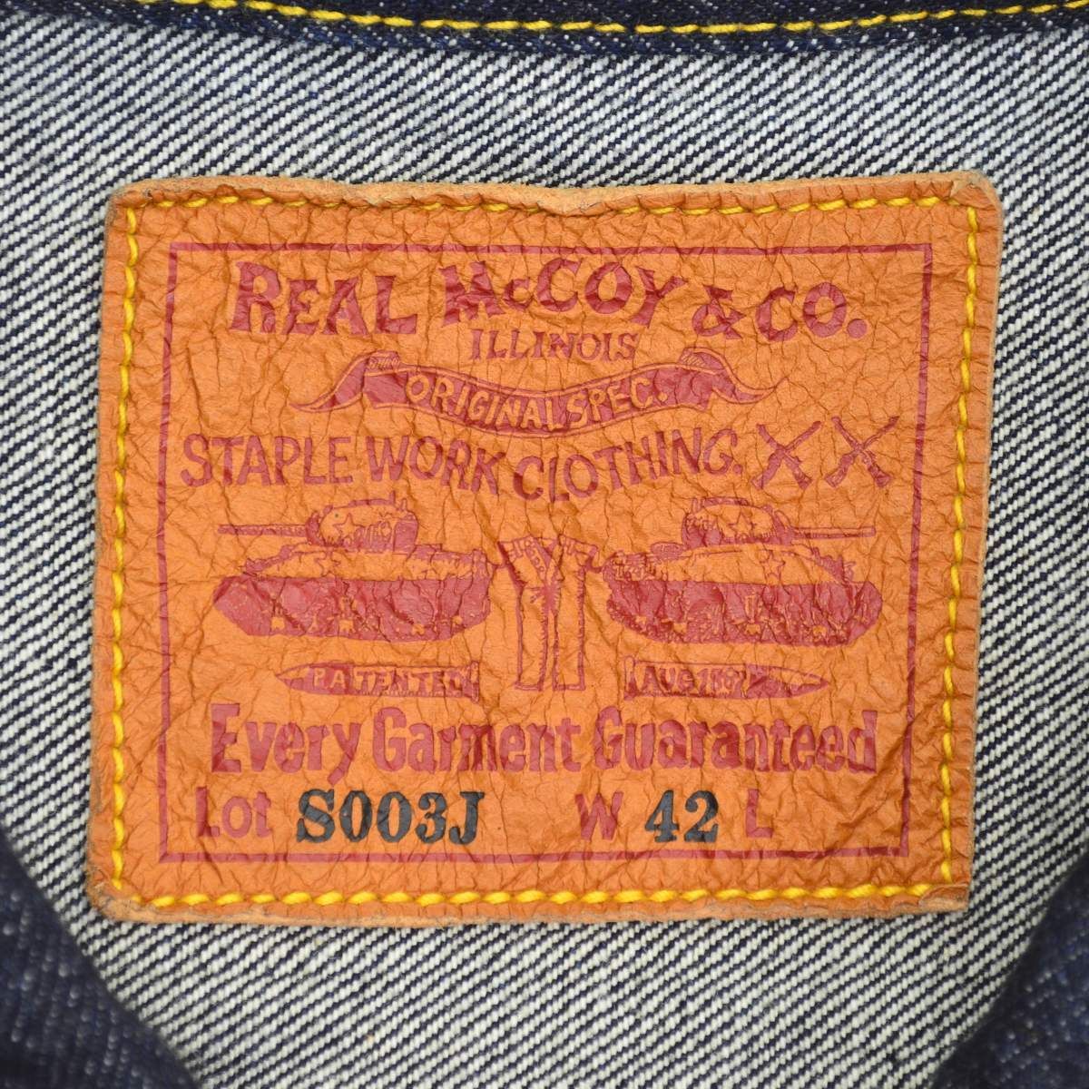 リアルマッコイズ　The REAL McCOY'S  Lot.S003J 42 003jdenimjacket-