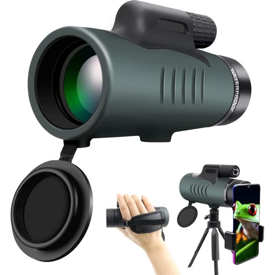 単眼鏡スマホ撮影 40*60高倍率スーパーズーム暗視 昼夜兼用スタースコープ 広角レンズ三脚付き 防水霧 携帯便利遠距離撮影アウトドア スポーツ観戦野鳥観察