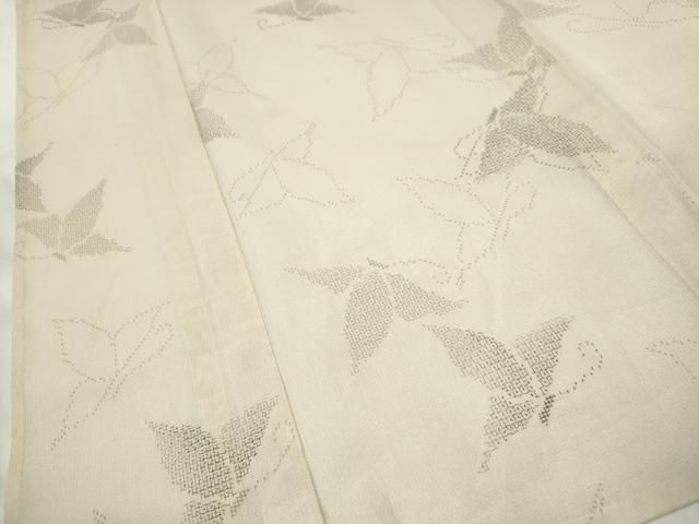 平和屋着物＊夏物　結城紬　夏結城　100亀甲　舞蝶文　正絹　逸品　CAAV3625dy 平和屋着物＊夏物 結城紬 夏結城 100亀甲 舞蝶文 正絹 逸品 CAAV3625dy