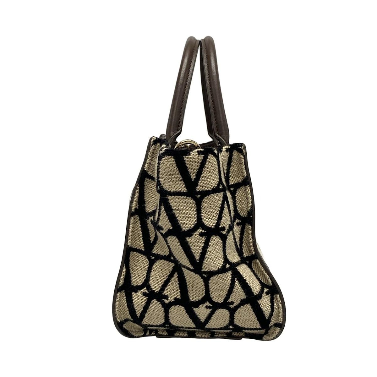 バレンチノガラバーニ トートバッグ Vロゴ シグネチャー トワル イコノグラフ スモール ハンドバッグ 4W2B0M55WMC レザー