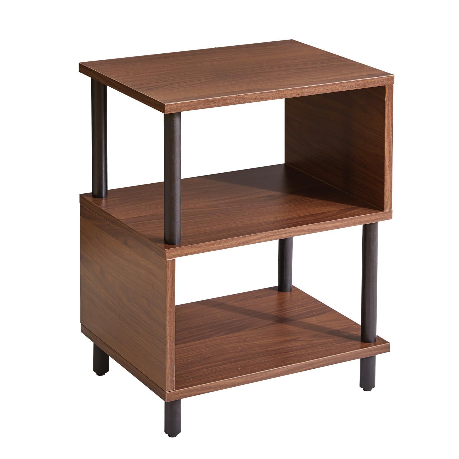 木製サイドテーブル ブラウン オープンシェルフ 木製サイドテーブル ブラウン オープンシェルフ fusehome オープン