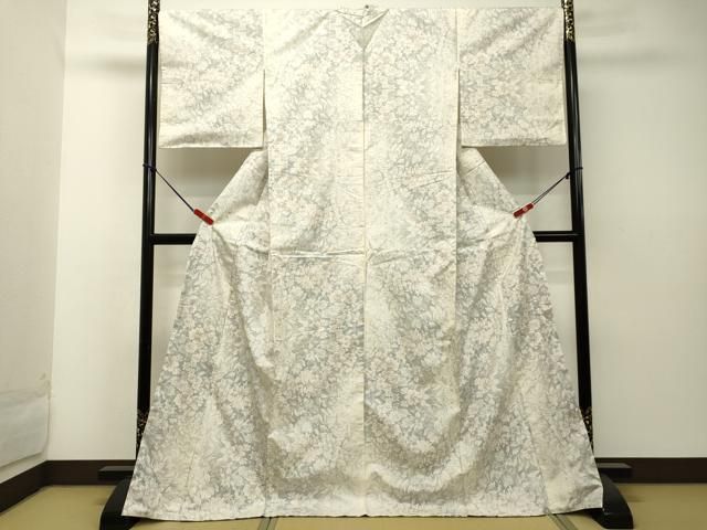 平和屋着物 本場大島紬 白大島 市松文 正絹 逸品 AAAO0296ck 平和屋着物 本場大島紬 白大島 市松文 正絹 逸品 AAAO0296ck