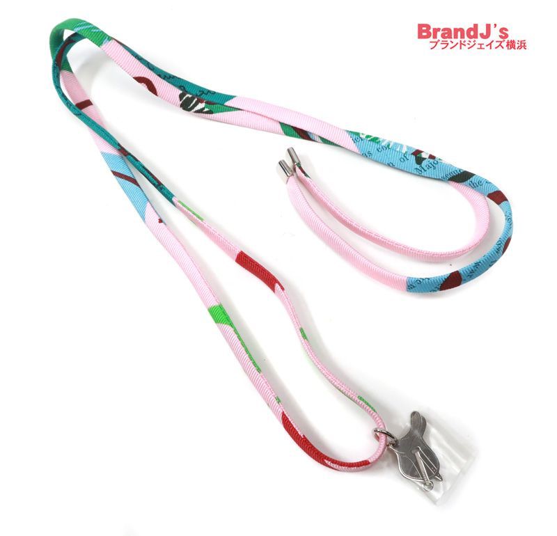 エルメス チョーカー ネックレス ストラップ プティアッシュ グランパレ パドック 鞍 シルバー シルク HERMES 34353