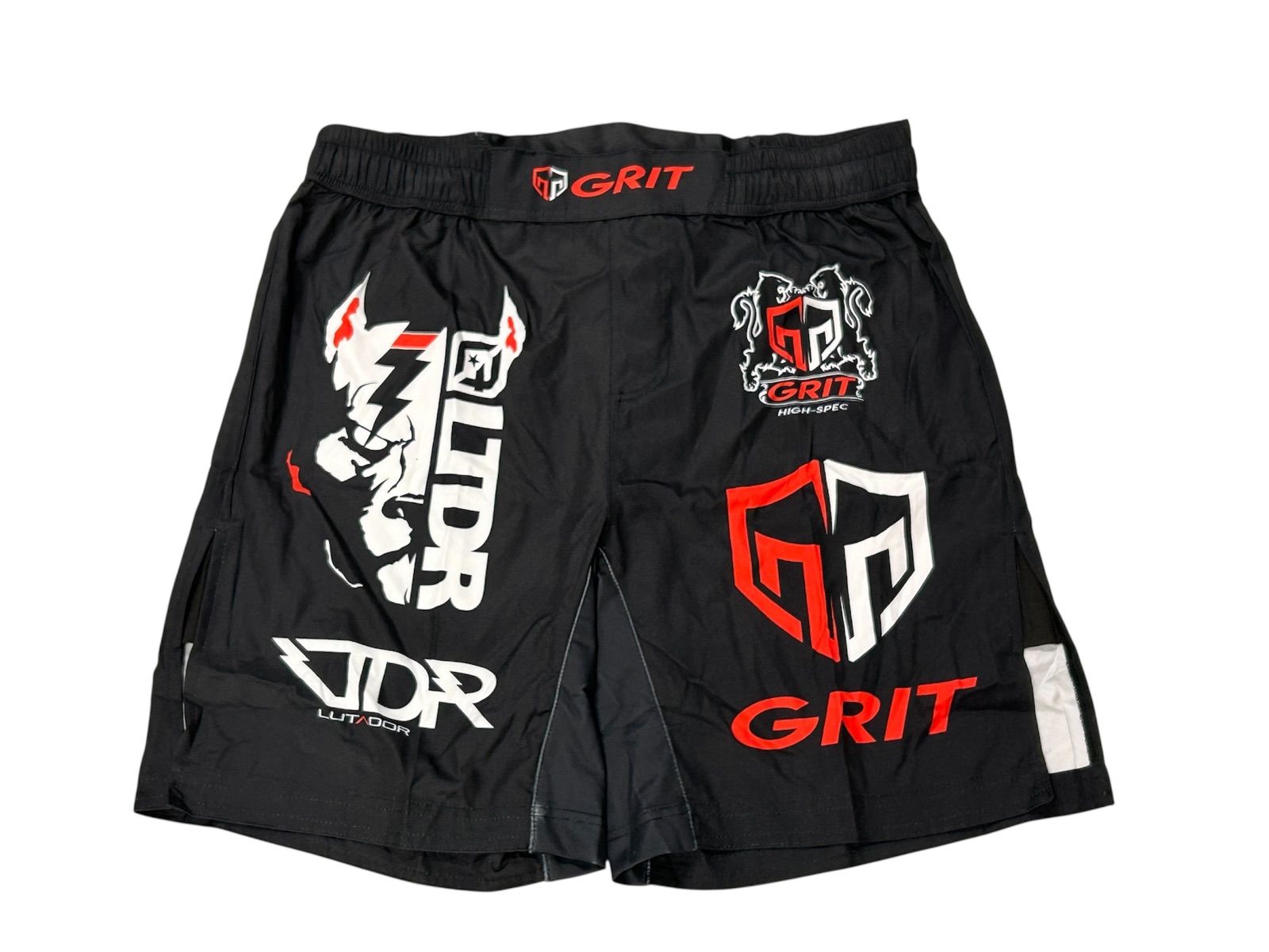GRIT×LUTADOR LOGO HISTORY FIGHT SHORTS