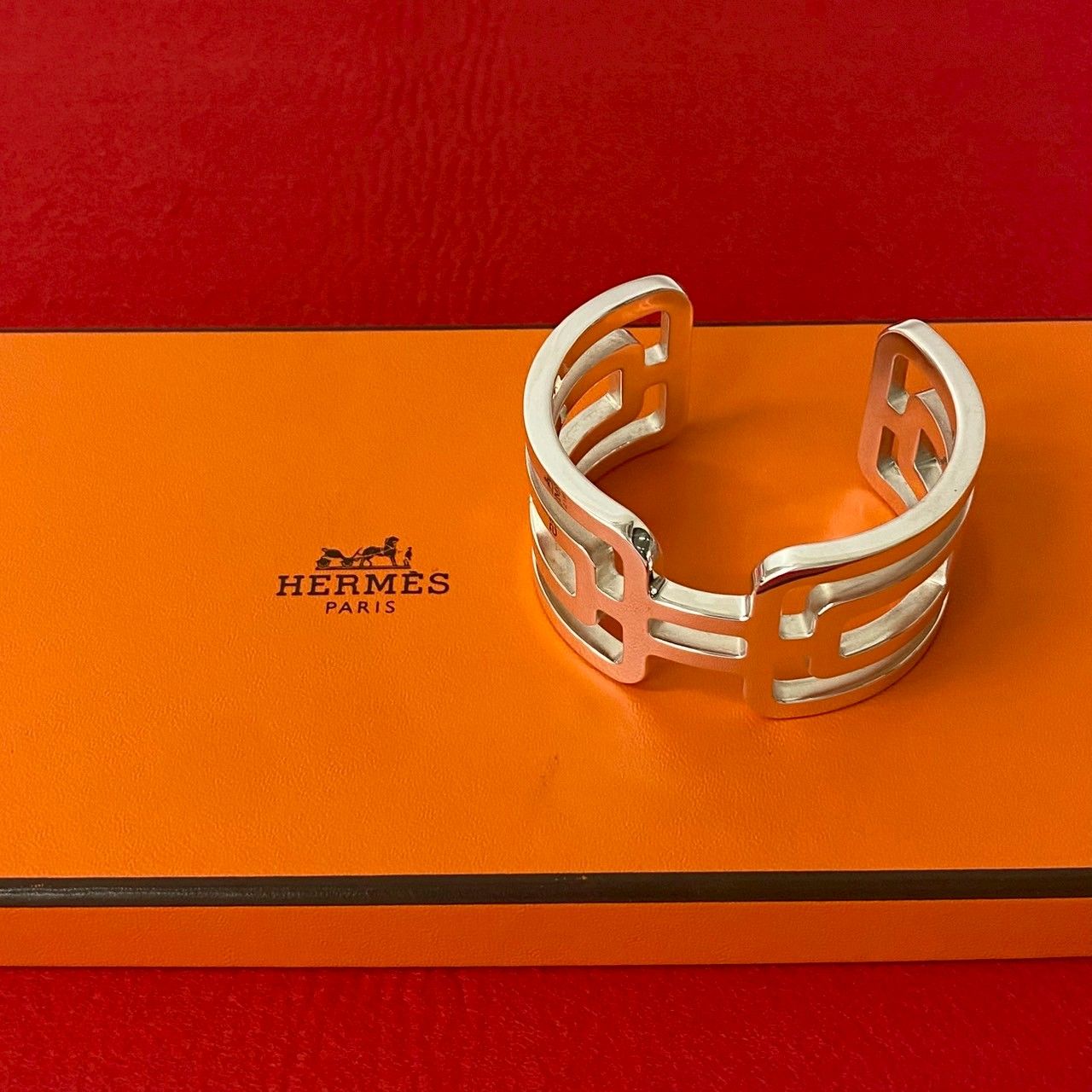 極 美品 希少品 HERMES エルメス アルルカン バングル シルバー