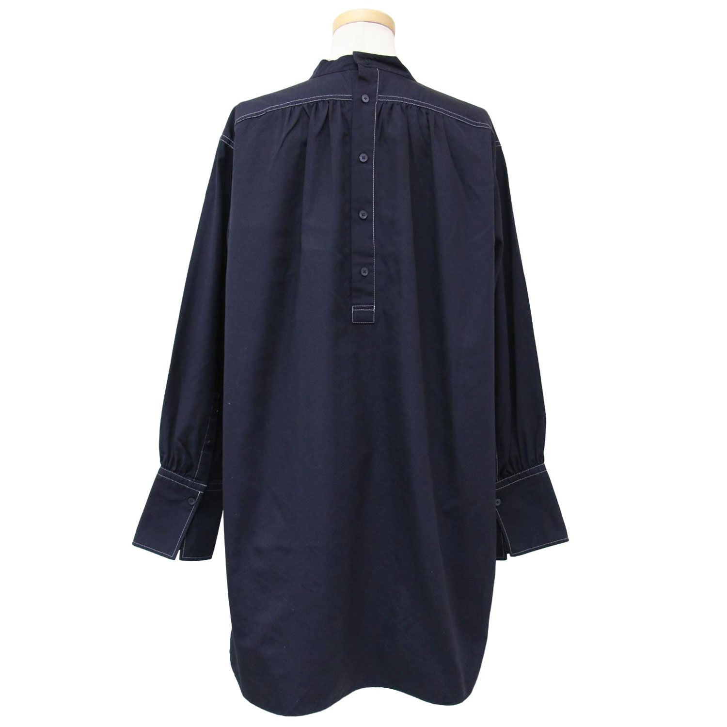 MACPHEE マカフィー シャツ チュニックシャツ コットン ネイビー 紺 36 
