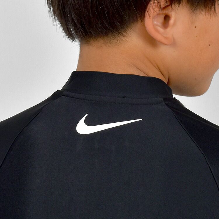 ラッシュガード NIKE ナイキ キッズ 男の子 長袖 子供 フードなし 子ども 130 140 150 160cm NESSD829 N001 黒 ブラック 3Dスウッシュ長袖ジップハイドロガード ジップアップ 水着 ブラック NIKE ラッシュガード 子供 長袖 フードなし キッズ ナイキ 黒
