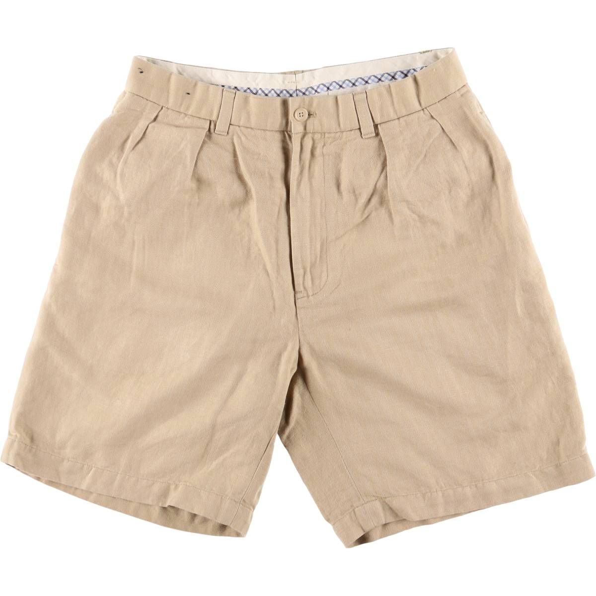 古着 ラルフローレン Ralph Lauren POLO GOLF ポロゴルフ FAIRWAY SHORT ツータック ヘリンボーン リネンショーツ|eaa548969