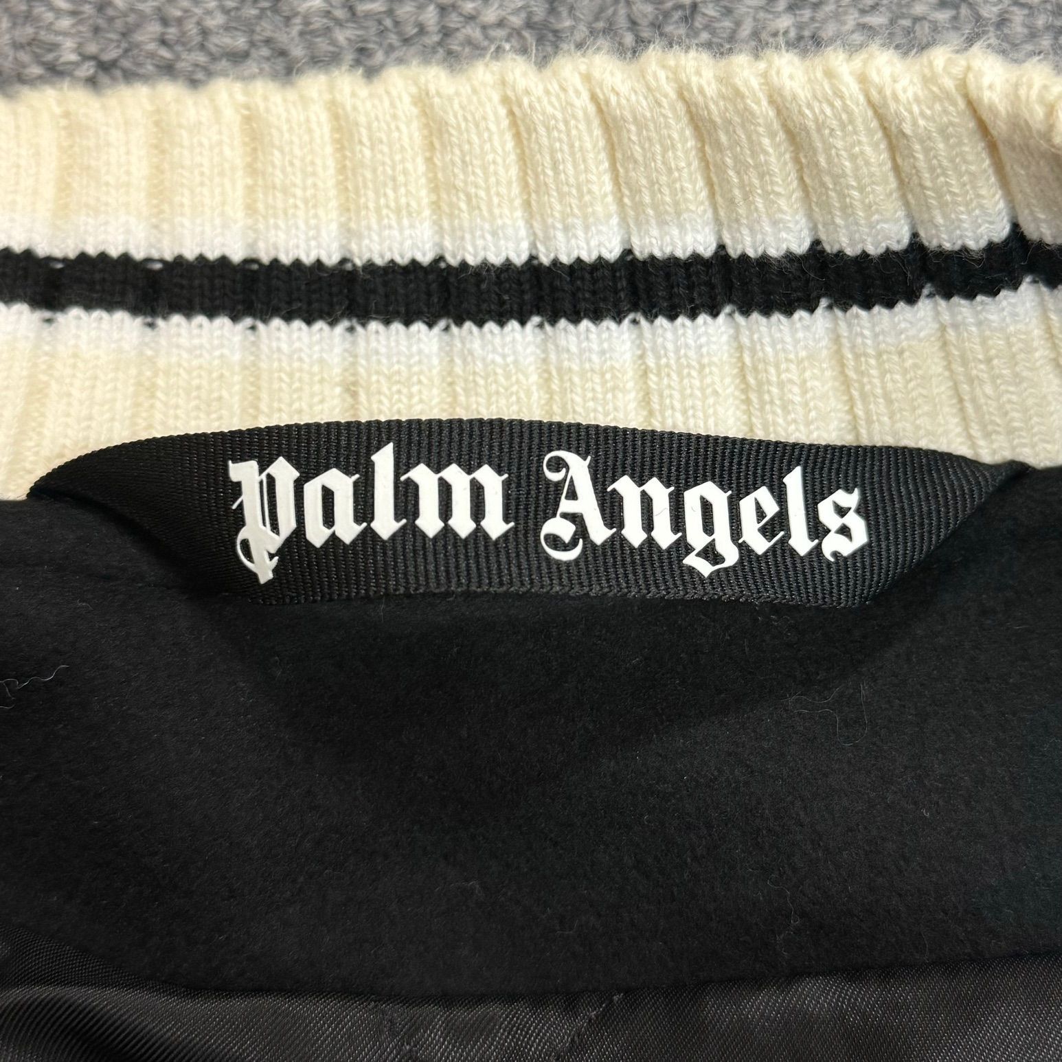 美品 Palm Angels 21AW Burning Head Varsity Jacket バーニングヘッド 