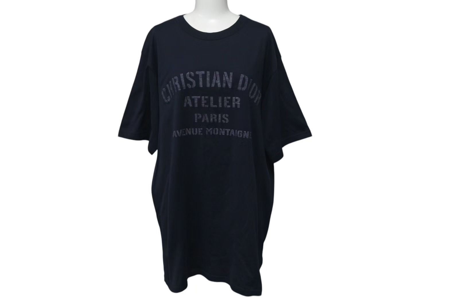 極美品 CHRISTIAN DIOR クリスチャンディオール ATELIER アトリエ 半袖Tシャツ 043J615A0589 コットン ブラック サイズXL 中古 4c074653