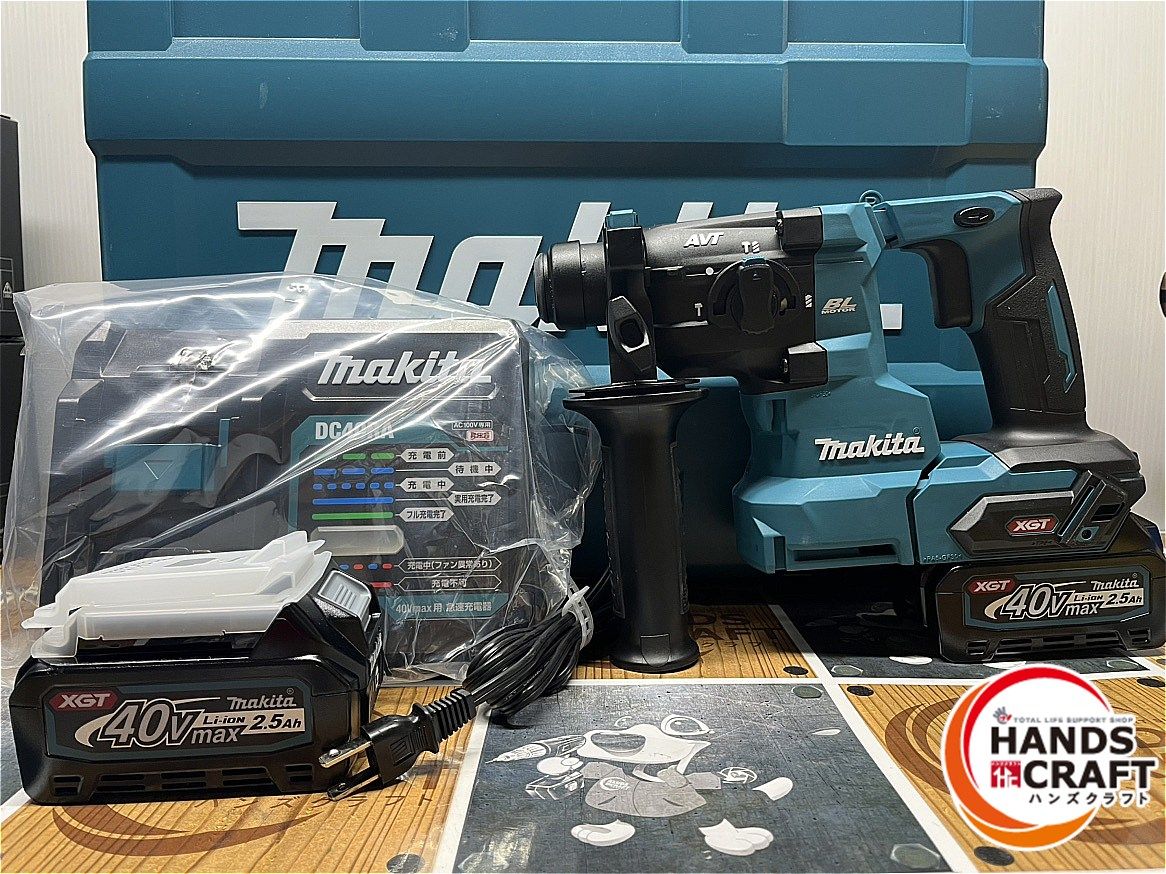 ◆ マキタ HR010GRDX 充電式ハンマドリル 40V バッテリ2個 充電器 ケース付き