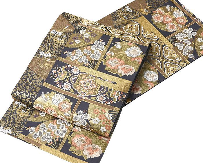 袋帯 新品仕立済 西陣 岡文織物謹製 四季花天上文様 きんらんどんす 袋帯 新品 仕立て上がり パーティー g2892 袋帯 新品仕立済 西陣 岡文織物謹製 四季花天上文様 きんらんどんす