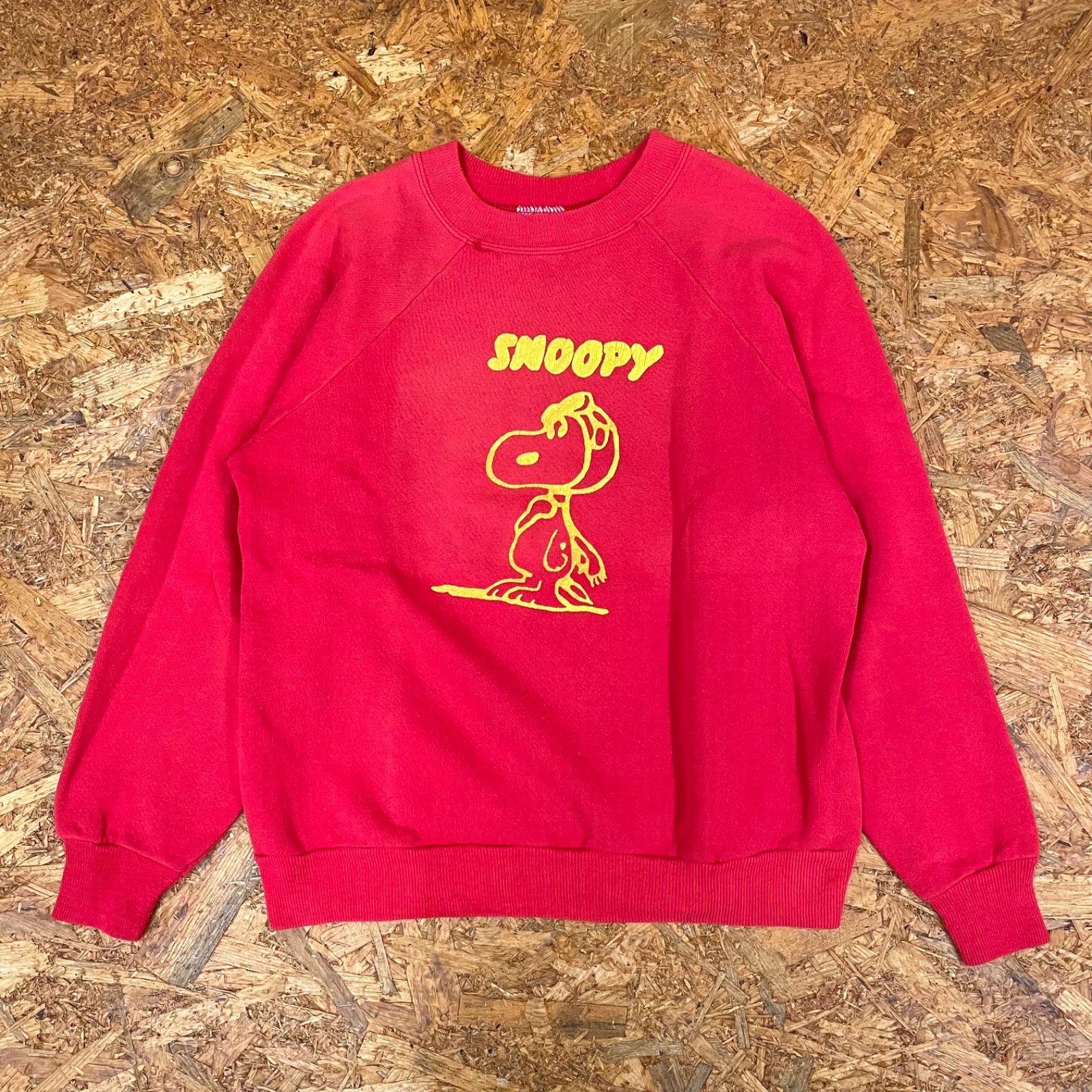 90s Hanes HerWay SNOOPY フライングエース スウェット S レッド