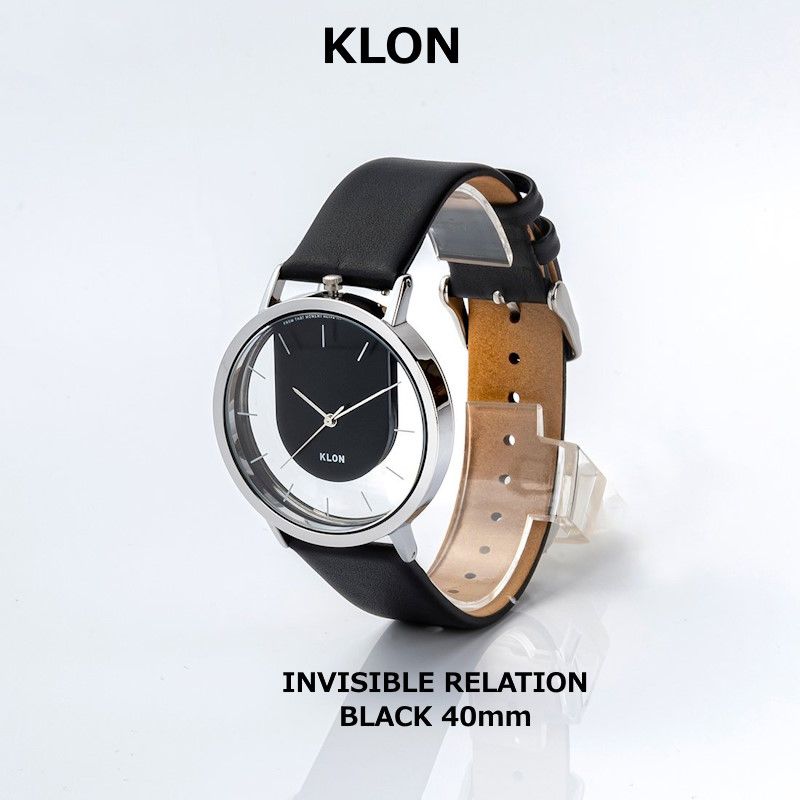 KLON/クローン INVISIBLE RELATION 40mm スケルトン文字盤が特徴のアクセサリー感覚で付けやすい腕時計 色違いでペアウォッチとしてもオススメ おしゃれウォッチ