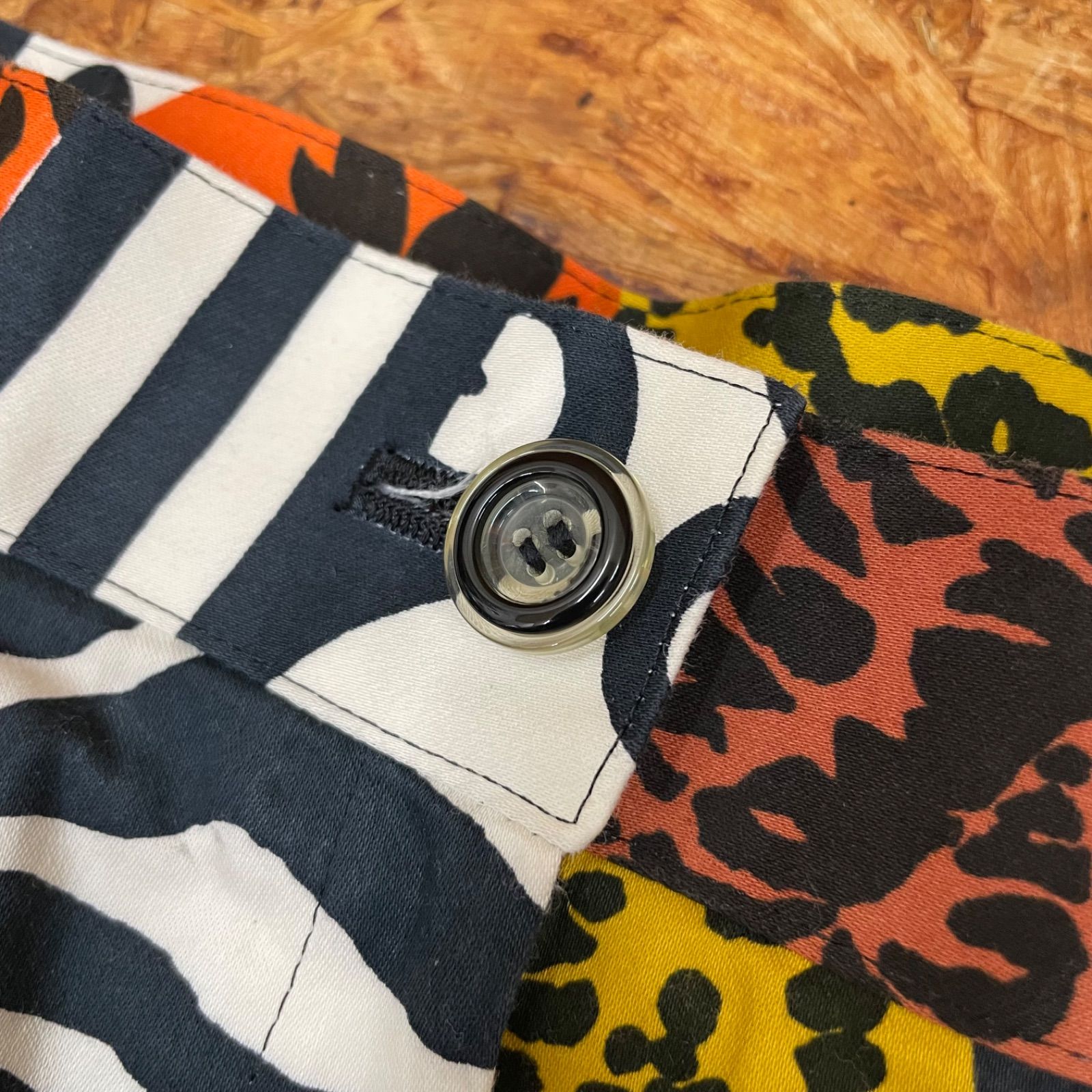 ’80s-’90s 昭和レトロ 総柄ショートパンツ LL レディース キュロット ハーフパンツ ヒョウ柄 ゼブラ柄 80年代 90年代 ボトムス ユーズド ヴィンテージ ビンテージ VINTAGE 古着 MADE IN JAPAN