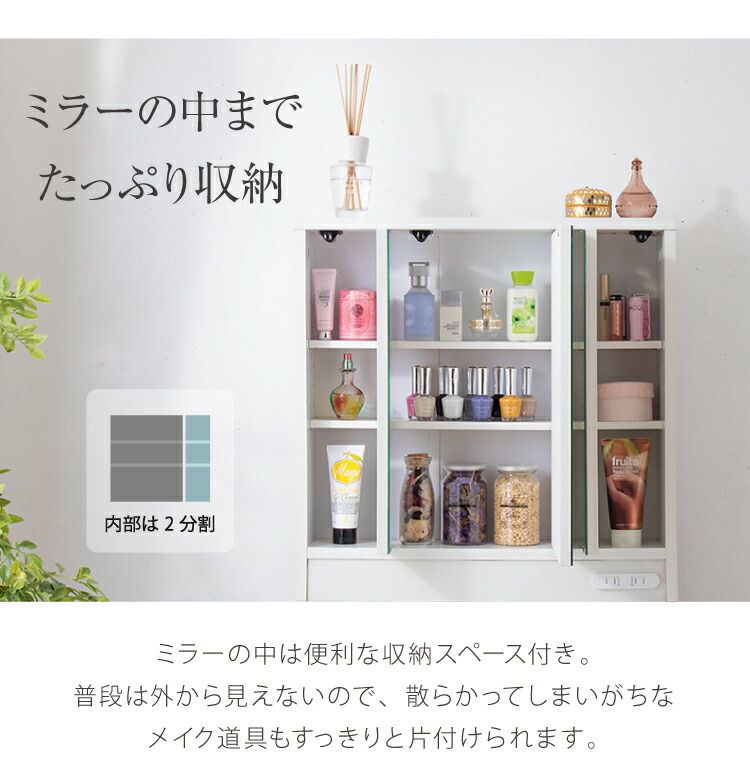 三面鏡タイプ 白